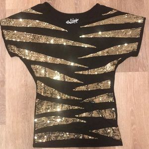 Gold sequin shirt
